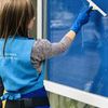 Мытье окон с применением профессиональной химии и инвентаря