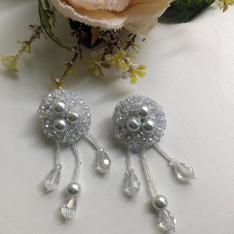Весільні сережки з перлами