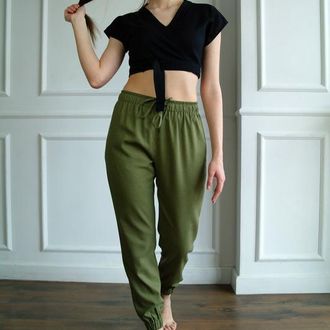 Лляні жіночі брюки, штани для йоги Casual Linen Pants