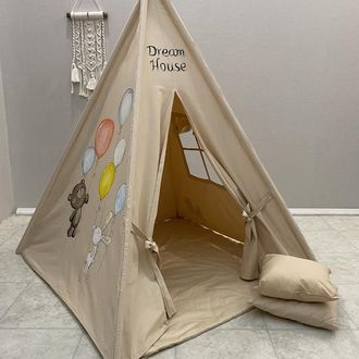 Детский вигвам, игровая палатка для детей, рисованый вигвам, подарок на день рождение ребенку