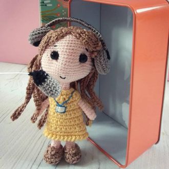 Куколка амигуруми, вязаная персонализированная кукла, радиоведущая