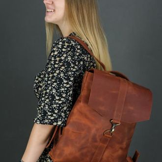 Жіночий шкіряний рюкзак "Монако", вінтажна шкіра, колір коньяк